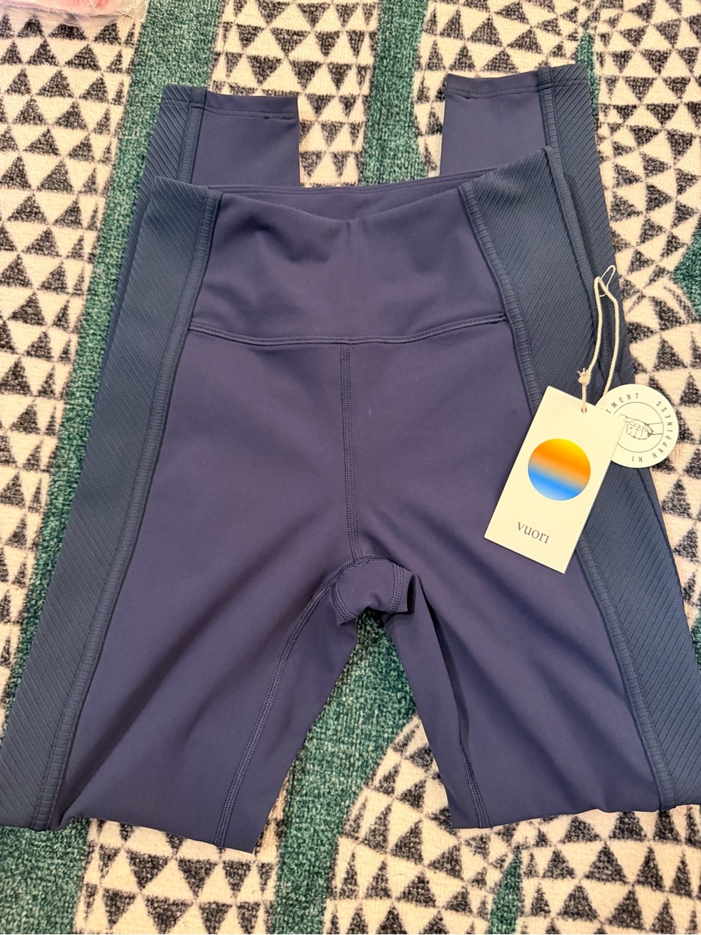 Vuori Navy High-Rise Performance Leggings